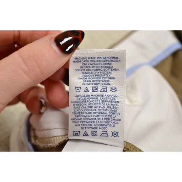 Lands' End Chino Pants Mens 35 Tan Traditional Fit Cotton Khakis Work Casual - Picture 6 of 6